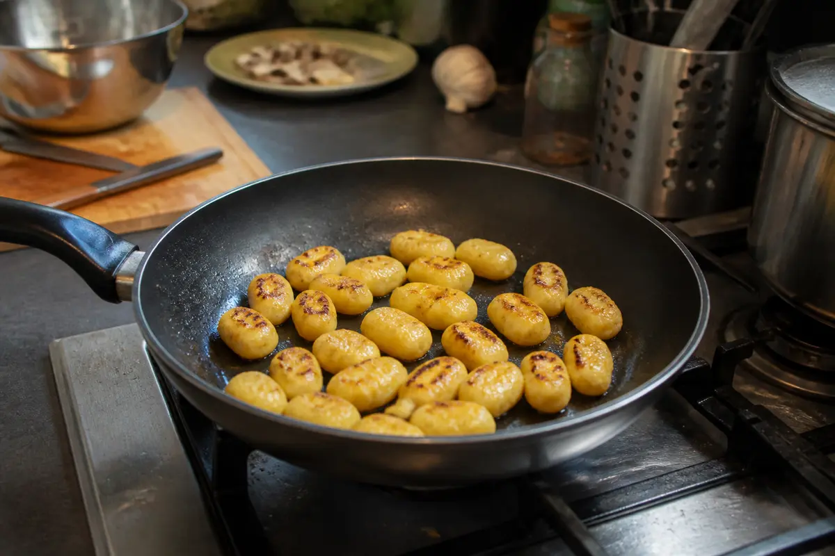 Gnocchis dorés à la poêle sur cuisson douce, méthode pour réchauffer des gnocchis efficacement